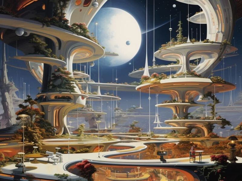 AI illustration of "novel space ideas defying institutional gravity" generated by the editor using Midjourney. Credit: Brian Berger / SpaceNews