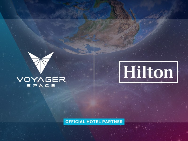Voyager x Hilton logo